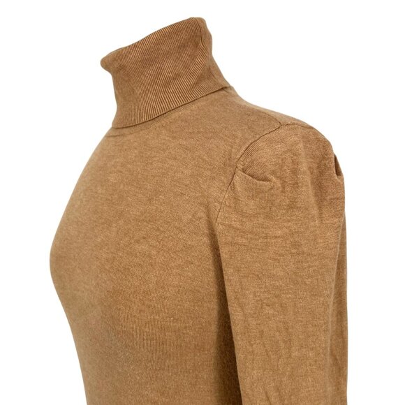 Escada Sport Camel Brown Turtleneck Gathered Detail Sweater Size Small - Picture 3 of 12
